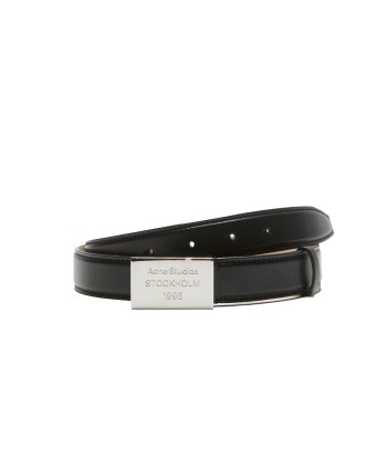 ACNE STUDIOS - ENGRAVED LOGO LEATHER BELT BLACK des créatures d'habitude