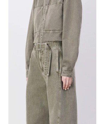 LEMAIRE - TWISTED BELTED PANTS DENIM SLOW OLIVE 2024