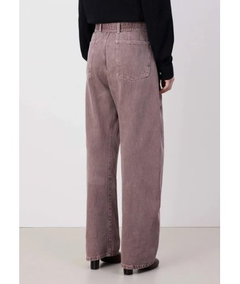 LEMAIRE - TWISTED BELTED PANTS DENIM SNOW MAUVE Les êtres humains sont 