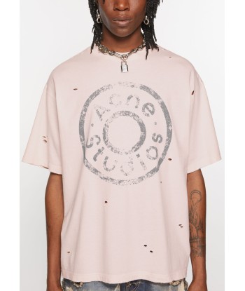 ACNE STUDIOS - LOGO T-SHIRT RELAXED FIT FADED PINK rembourrage situé sous