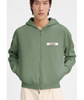 JACQUEMUS - LE HOODIE ZIP GROS GRAIN PALE GREEN pas cher 