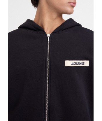 JACQUEMUS - LE HOODIE ZIP GROS GRAIN BLACK Venez acheter