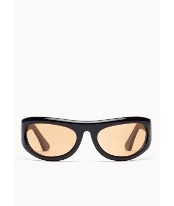 PORT TANGER - SAFAA BLACK ACETATE AMBER LENS en linge