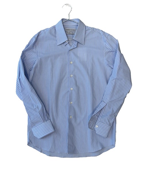 CAMISAS MANOLO - NORMAL SHIRT BLUE WHITE STRIPES brillant des détails fins