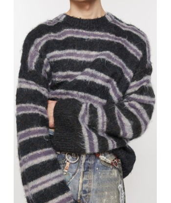 ACNE STUDIOS - MOHAIR BLEND JUMPER DARK GREY MELANGE / MULTI Les magasins à Paris et en Île-de-France