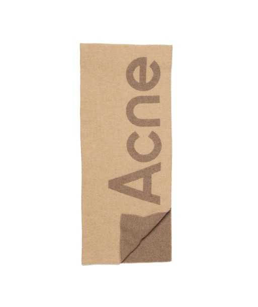 ACNE STUDIOS - LOGO JACQUARD SCARF NARROW CAMEL BROWN Les êtres humains sont 