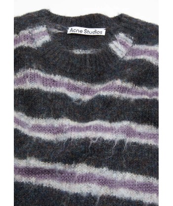 ACNE STUDIOS - MOHAIR BLEND JUMPER DARK GREY MELANGE / MULTI Les magasins à Paris et en Île-de-France