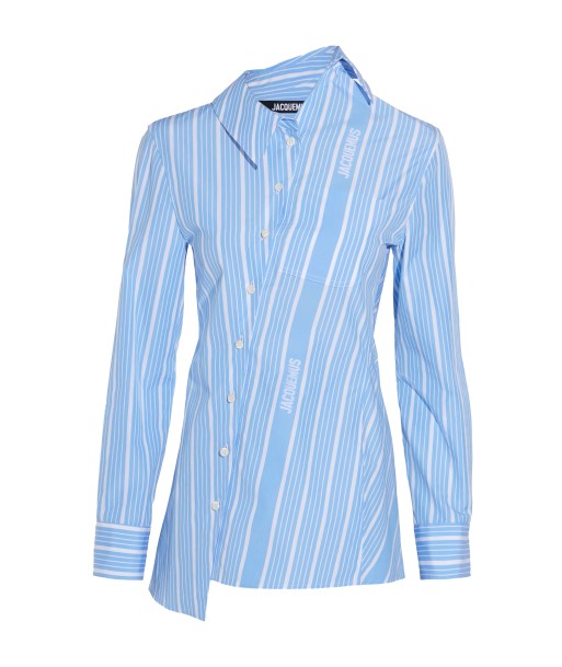 JACQUEMUS - LA CHEMISE PABLO JACQUARD BLUE/WHITE Paris Déstockage Promo