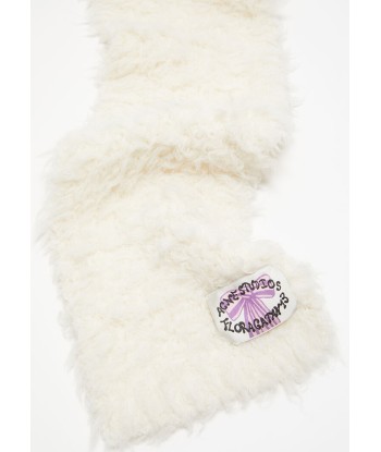 ACNE STUDIOS - FLUFFY SCARF NARROW WHITE destockage