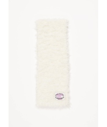 ACNE STUDIOS - FLUFFY SCARF NARROW WHITE destockage