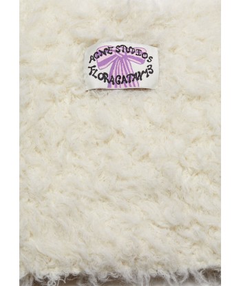 ACNE STUDIOS - FLUFFY SQUARE BEANIE WHITE en ligne des produits 