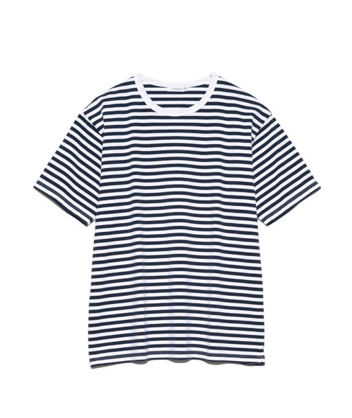 NANAMICA - COOLMAX STRIPE JERSEY TEE NAVY x WHITE en ligne des produits 