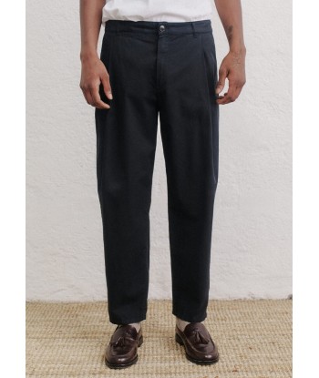 A KIND OF GUISE - FOLDED WIDE TROUSERS BLACK de la marque