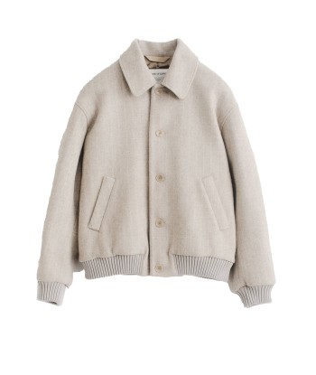 A KIND OF GUISE - BOMBON BOMBER JACKET BRUSHED BEIGE PINSTRIPE Par le système avancé 