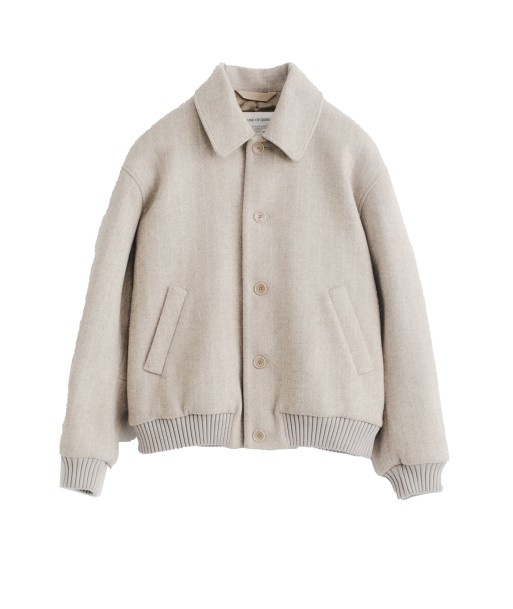 A KIND OF GUISE - BOMBON BOMBER JACKET BRUSHED BEIGE PINSTRIPE Par le système avancé 