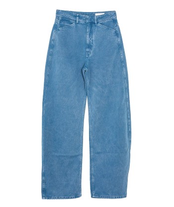 LEMAIRE - HIGH WAISTED CURVED PANTS DENIM SNOW BLUE chez Cornerstreet bien 