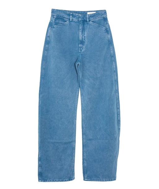 LEMAIRE - HIGH WAISTED CURVED PANTS DENIM SNOW BLUE chez Cornerstreet bien 