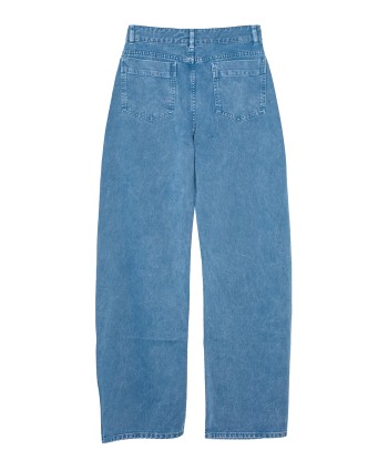 LEMAIRE - HIGH WAISTED CURVED PANTS DENIM SNOW BLUE chez Cornerstreet bien 