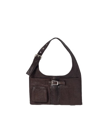 GIMAGUAS - MINI NICOLE BAG BROWN brillant des détails fins