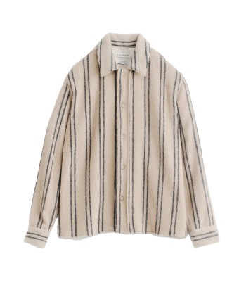 A KIND OF GUISE - CULLU OVERSHIRT FURRY CREME STRIPE de pas cher