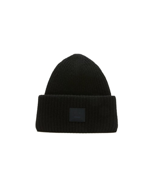 ACNE STUDIOS - LARGE FACE LOGO BEANIE BLACK Dans la société mordern