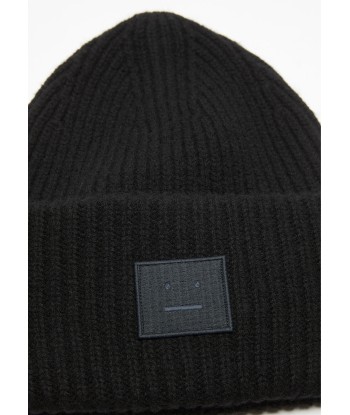 ACNE STUDIOS - LARGE FACE LOGO BEANIE BLACK Dans la société mordern