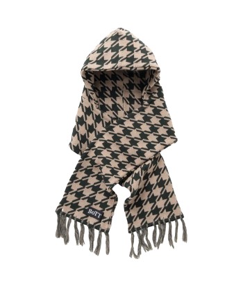 BOTT - HOUNDSTOOTH HOODED SCARF NATURAL Paris Déstockage Promo