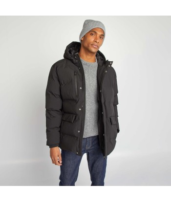 Long quilted padded coat black des créatures d'habitude