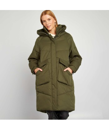 Mid-length padded jacket with hood KHAKI ou a consommer sur place