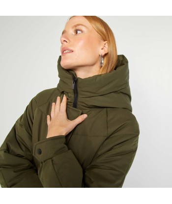 Mid-length padded jacket with hood KHAKI ou a consommer sur place