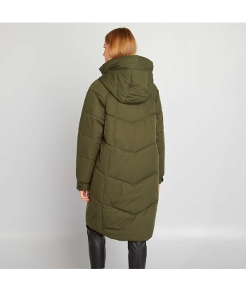 Mid-length padded jacket with hood KHAKI ou a consommer sur place