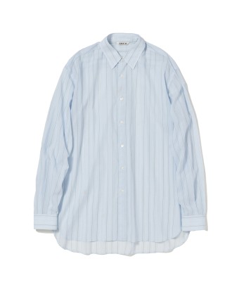 AURALEE - HARD TWIST FINX ORGANDY STRIPE SHIRT LIGHT BLUE STRIPE Paris Déstockage Promo