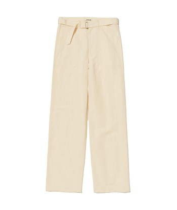 AURALEE - HIGH DENSITY FINX LINEN WEATHER PANTS ECRU soldes