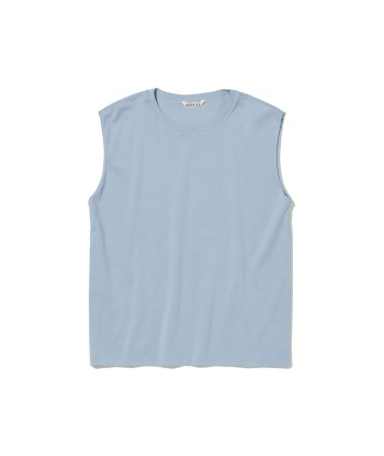 AURALEE - ORGANIC COTTON HIGH GAUGE JERSEY SLEEVELESS BLUE GRAY Economisez 