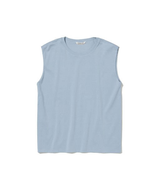 AURALEE - ORGANIC COTTON HIGH GAUGE JERSEY SLEEVELESS BLUE GRAY Economisez 