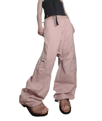 Baggy cargo 90s rose pastel Fin de série