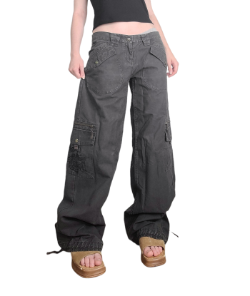 Baggy cargo 90s skater grunge noir pas chere