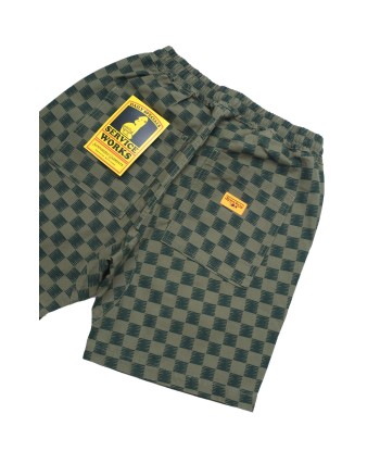 SERVICE WORKS - CLASSIC CHEF SHORTS GREEN CHECKER en linge