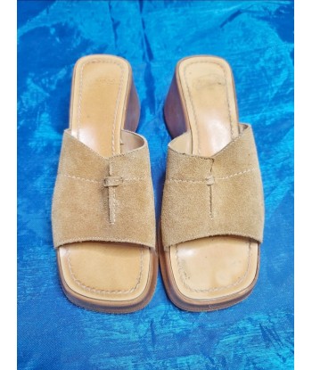 Mules camel boho 90s Livraison rapide