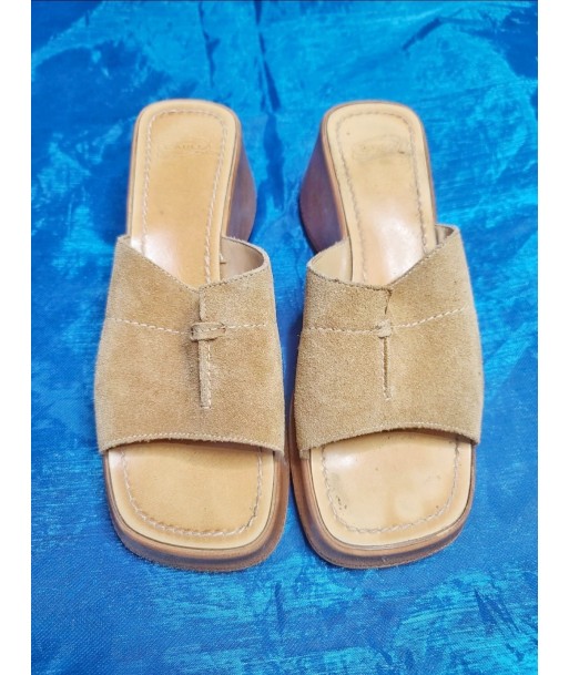 Mules camel boho 90s Livraison rapide