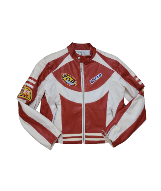 Red y2k biker jacket la colonne vertébrale