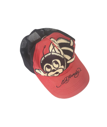 Ed hardy red cap brillant des détails fins