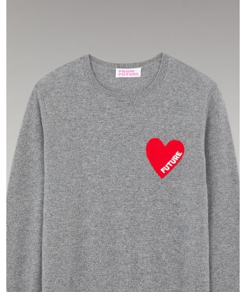 Pull Col Rond Coeur ( H23 / Homme / Gris Chiné Foncé) à prix réduit toute l'année