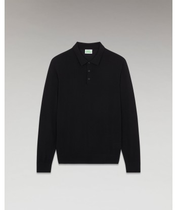 Pull Col Polo Basique ( H23 / Homme / Noir/ 100% Laine Mérinos RWS) le des métaux précieux