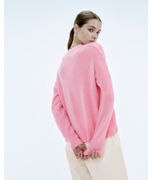 Pull Col Rond Oversize (S24 / FEMME / Magic Pink Mouliné) commande en ligne