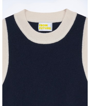 Pull Sans Manche Bicolore (S24 / FEMME / Navy) la colonne vertébrale