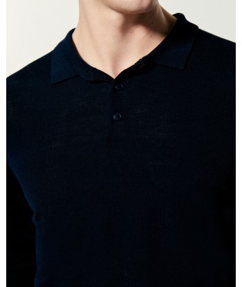 Pull Col Polo Uni (S24 / HOMME / Navy) à prix réduit toute l'année