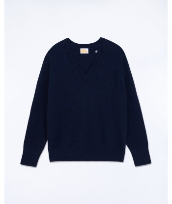 Pull Col V Oversize Light (S24 / FEMME / Navy Chiné) paiement sécurisé