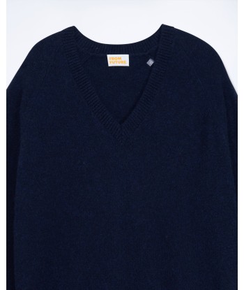 Pull Col V Oversize Light (S24 / FEMME / Navy Chiné) paiement sécurisé