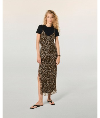 Robe Longue Bretelle Mousseline (S24 / FEMME / Winter Leopard) rembourrage situé sous